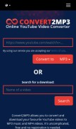 How convert2mp3.tv looks like on a mobile device such as an iPhone.