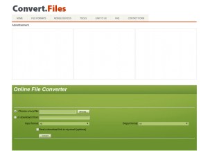How convertfiles.com looks like on a tablet such as an iPad.