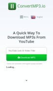 How convertmp3.io looks like on a mobile device such as an iPhone.