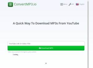 How convertmp3.io looks like on a tablet such as an iPad.