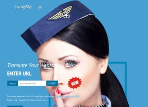 How conveythis.com looks like on a tablet such as an iPad.