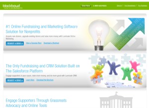 How convio.com looks like on a tablet such as an iPad.