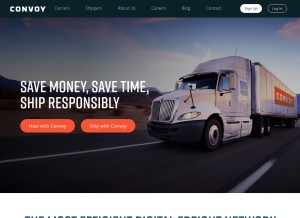 How convoy.com looks like on a tablet such as an iPad.