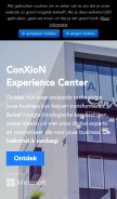 How conxion.be looks like on a mobile device such as an iPhone.