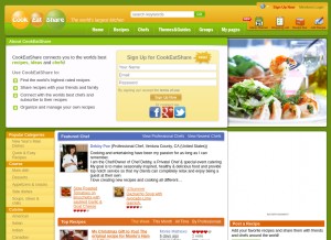How cookeatshare.com looks like on a tablet such as an iPad.