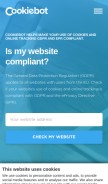 How cookiebot.com looks like on a mobile device such as an iPhone.