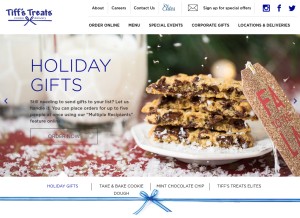 How cookiedelivery.com looks like on a tablet such as an iPad.