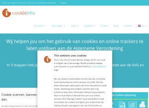 How cookieinfo.net looks like on a tablet such as an iPad.