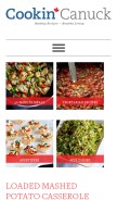 How cookincanuck.com looks like on a mobile device such as an iPhone.