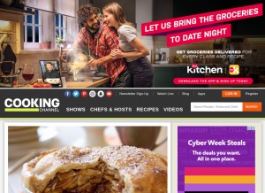 How cookingchanneltv.com looks like on a tablet such as an iPad.