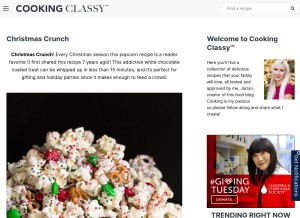 How cookingclassy.com looks like on a tablet such as an iPad.