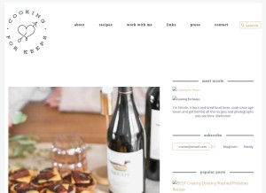 How cookingforkeeps.com looks like on a tablet such as an iPad.