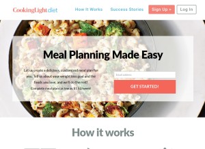 How cookinglightdiet.com looks like on a tablet such as an iPad.