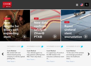 How cookmedical.com looks like on a tablet such as an iPad.