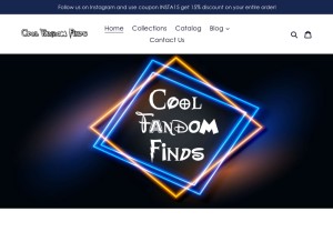 How coolfandomfinds.com looks like on a tablet such as an iPad.