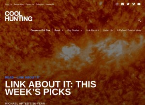 How coolhunting.com looks like on a tablet such as an iPad.