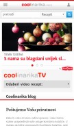 How coolinarika.com looks like on a mobile device such as an iPhone.