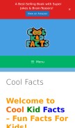 How coolkidfacts.com looks like on a mobile device such as an iPhone.