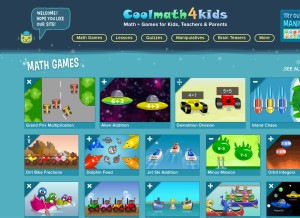 How coolmath4kids.com looks like on a tablet such as an iPad.