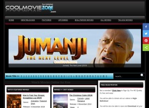 How coolmoviezone.io looks like on a tablet such as an iPad.