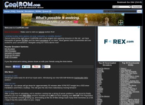 How coolrom.com looks like on a tablet such as an iPad.