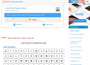 How coolsymbol.com looks like on a tablet such as an iPad.