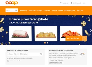 How coop.ch looks like on a tablet such as an iPad.