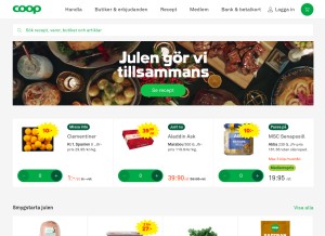 How coop.se looks like on a tablet such as an iPad.