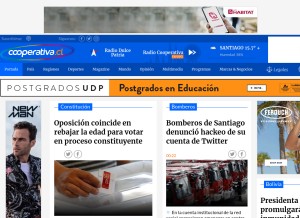 How cooperativa.cl looks like on a tablet such as an iPad.