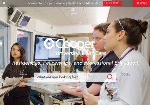How cooperhealth.edu looks like on a tablet such as an iPad.
