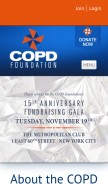 How copdfoundation.org looks like on a mobile device such as an iPhone.
