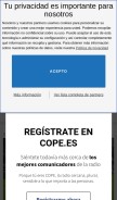 How cope.es looks like on a mobile device such as an iPhone.
