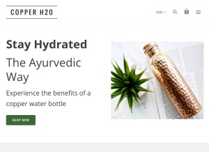 How copperh2o.com looks like on a tablet such as an iPad.