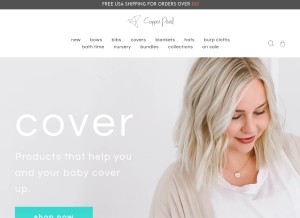 How copperpearl.com looks like on a tablet such as an iPad.