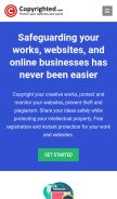 How copyrighted.com looks like on a mobile device such as an iPhone.