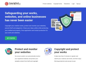 How copyrighted.com looks like on a tablet such as an iPad.