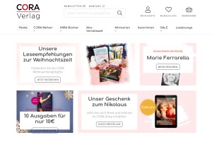 How cora.de looks like on a tablet such as an iPad.