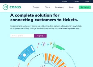 How coras.io looks like on a tablet such as an iPad.