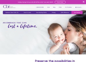 How cordblood.com looks like on a tablet such as an iPad.