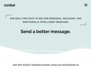 How cordial.com looks like on a tablet such as an iPad.
