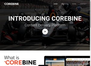 How corebine.com looks like on a tablet such as an iPad.