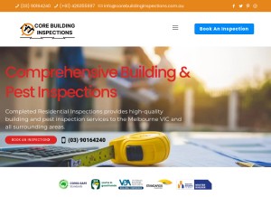 How corebuildinginspections.com.au looks like on a tablet such as an iPad.