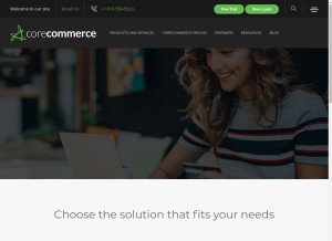 How corecommerce.com looks like on a tablet such as an iPad.