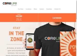 How corelifeeatery.com looks like on a tablet such as an iPad.