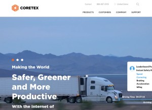 How coretex.com looks like on a tablet such as an iPad.