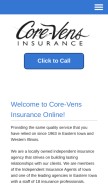 How corevens.com looks like on a mobile device such as an iPhone.