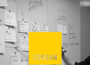 How corgan.com looks like on a tablet such as an iPad.