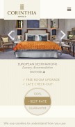 How corinthia.com looks like on a mobile device such as an iPhone.