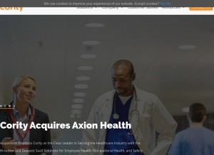 How cority.com looks like on a tablet such as an iPad.