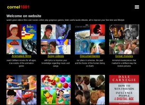 How cornel1801.com looks like on a tablet such as an iPad.